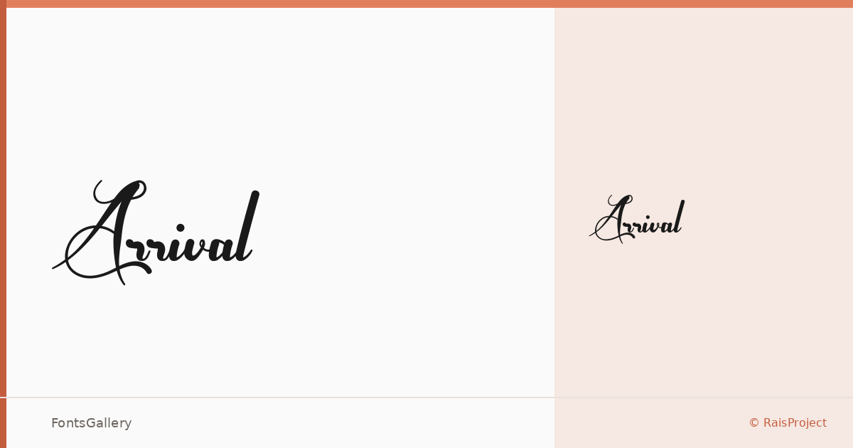 Arrival font family banner