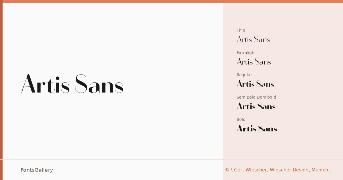 Artis Sans font family banner