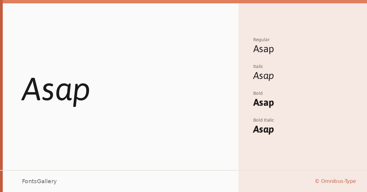 Asap font family banner
