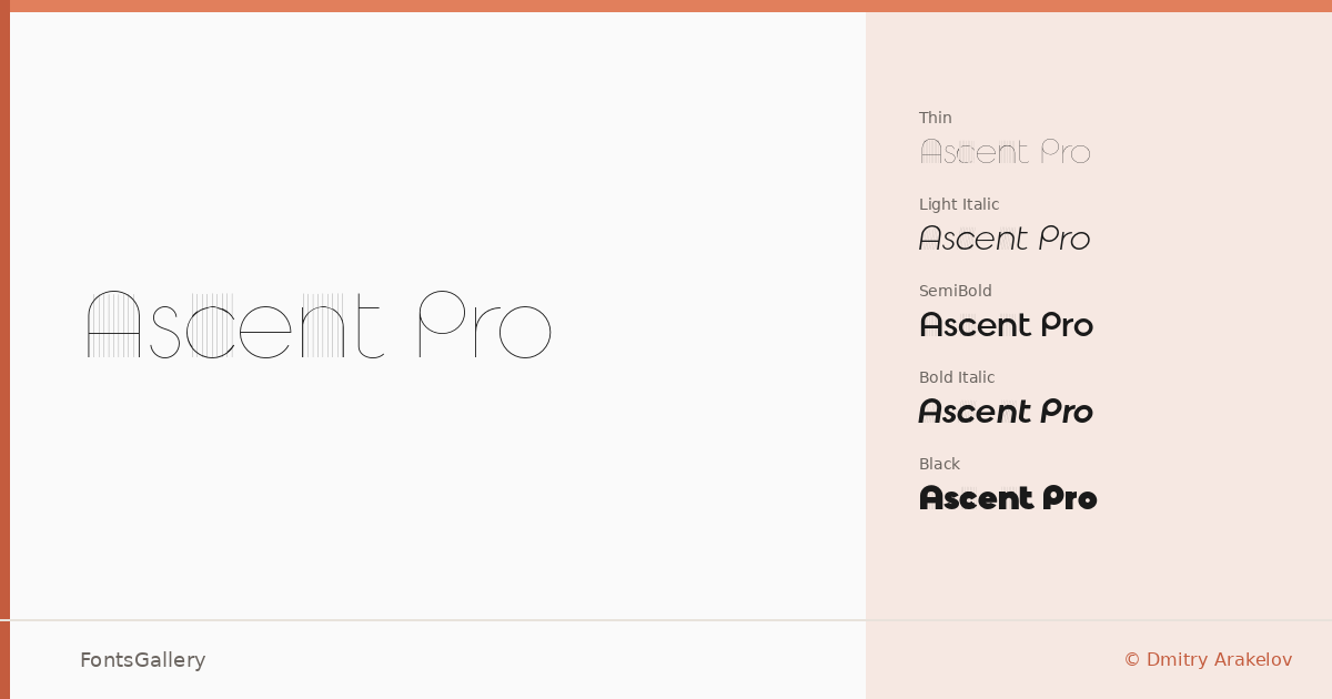 Ascent Pro font family banner