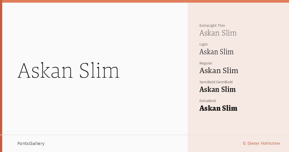Askan Slim font family banner