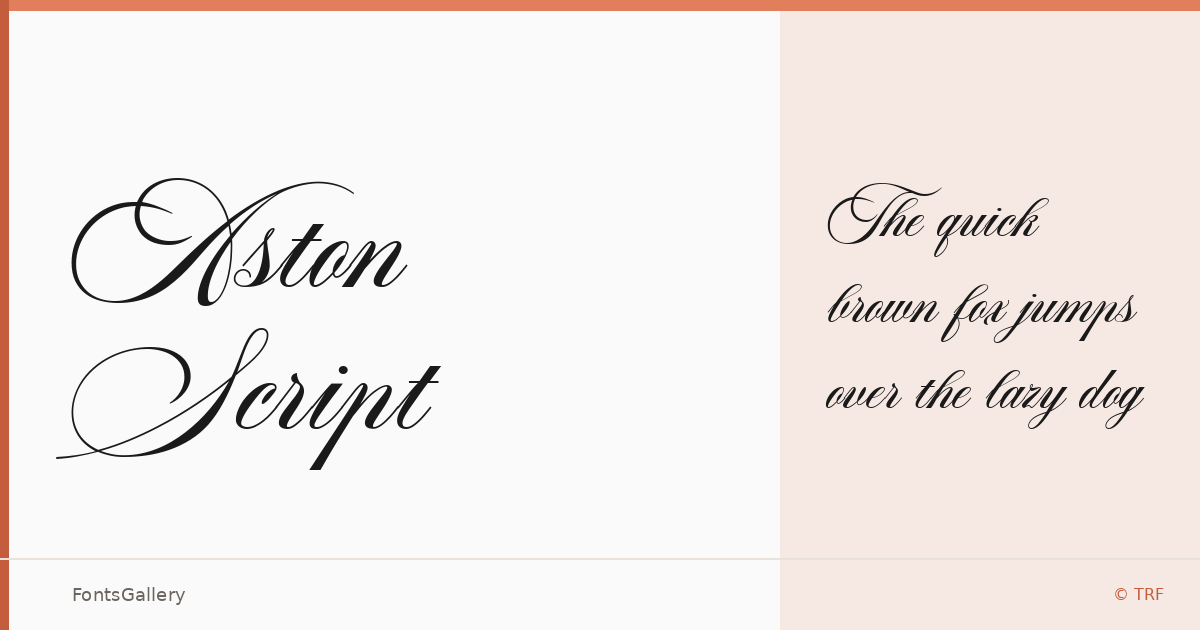 Aston Script font family banner
