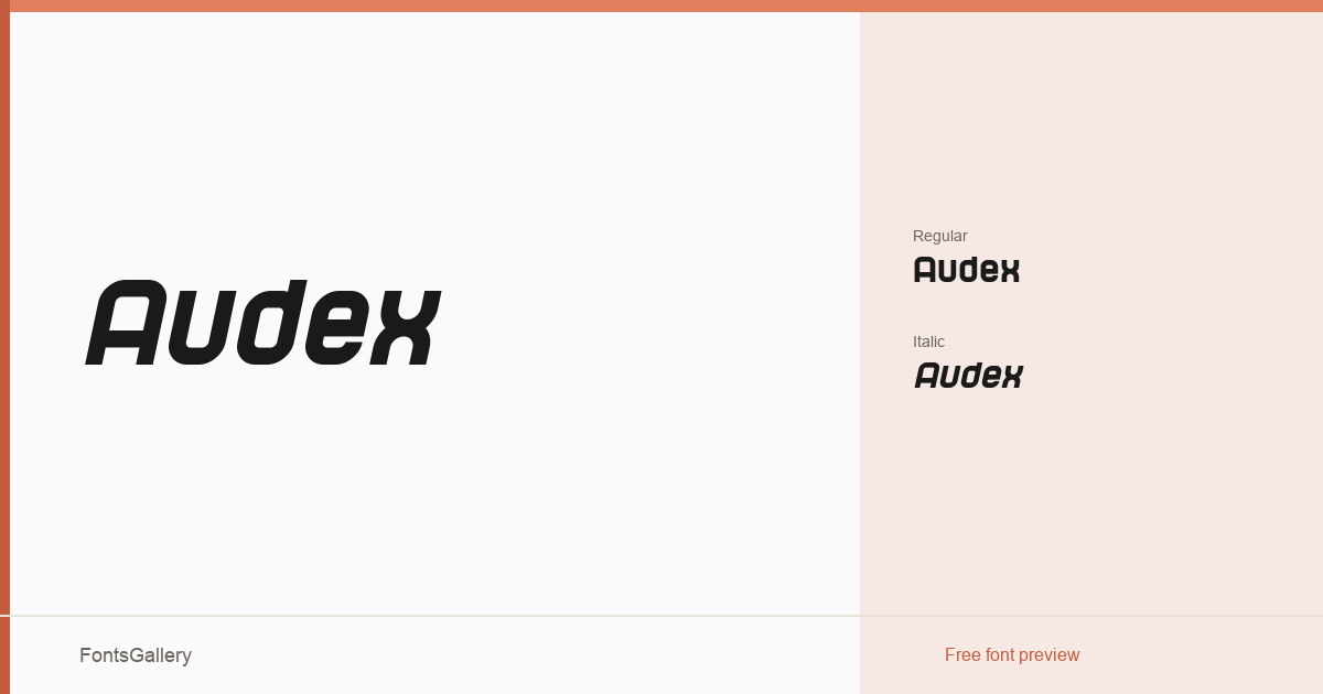 Audex font family banner