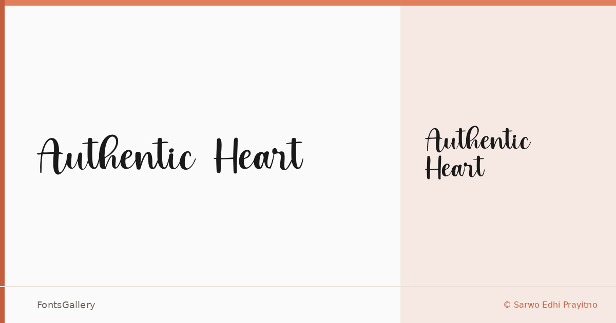 Authentic Heart font family banner