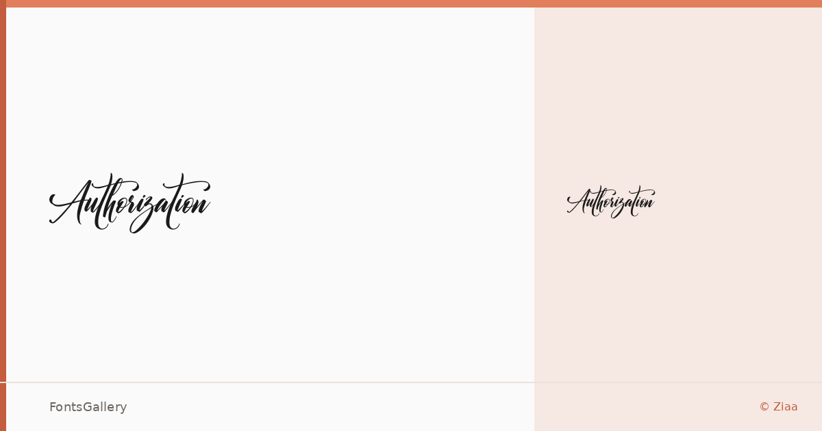 Authorization font family banner