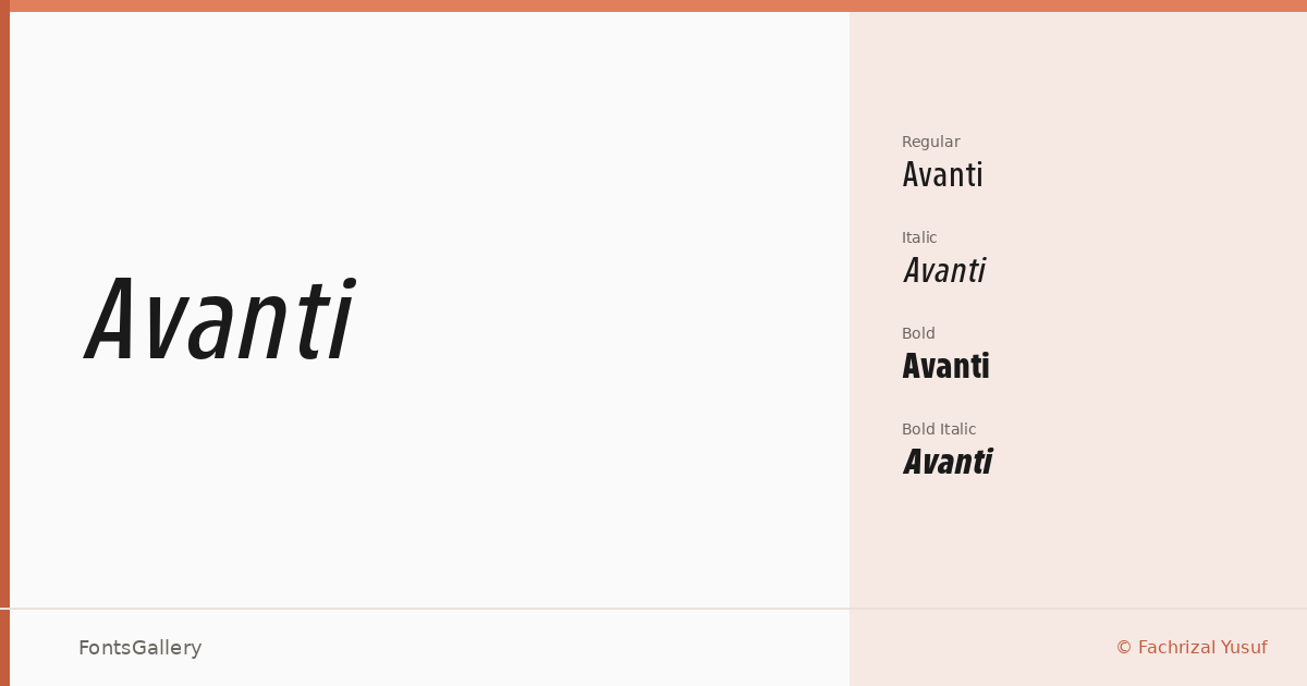 Avanti font family banner