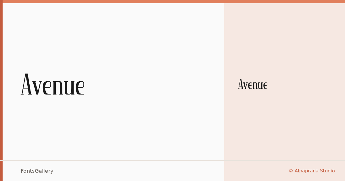 Avenue font family banner