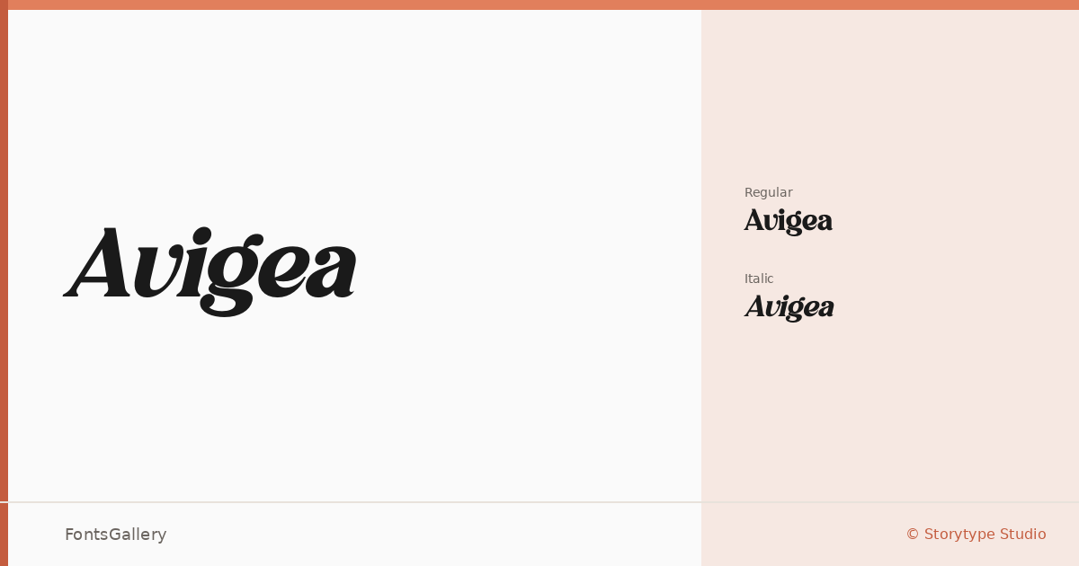 Avigea font family banner