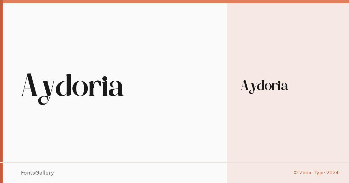 Aydoria font family banner