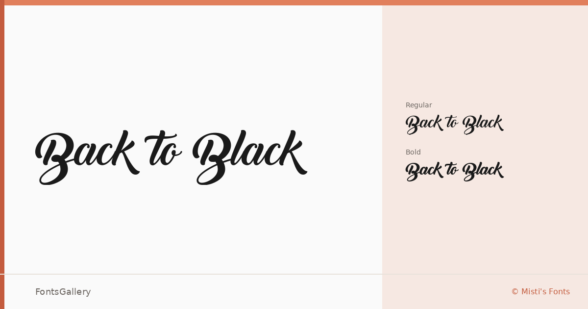 Back to Black font family banner