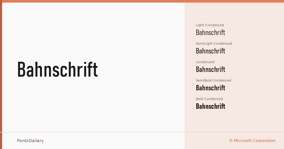 Bahnschrift font family banner