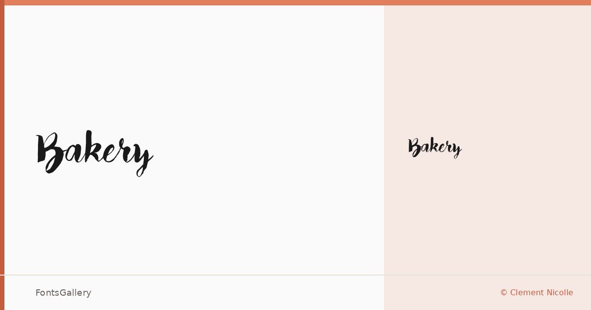 Bakery font family banner
