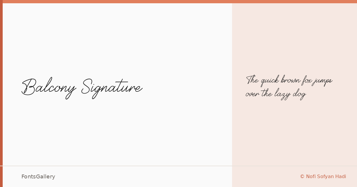 Balcony Signature font family banner