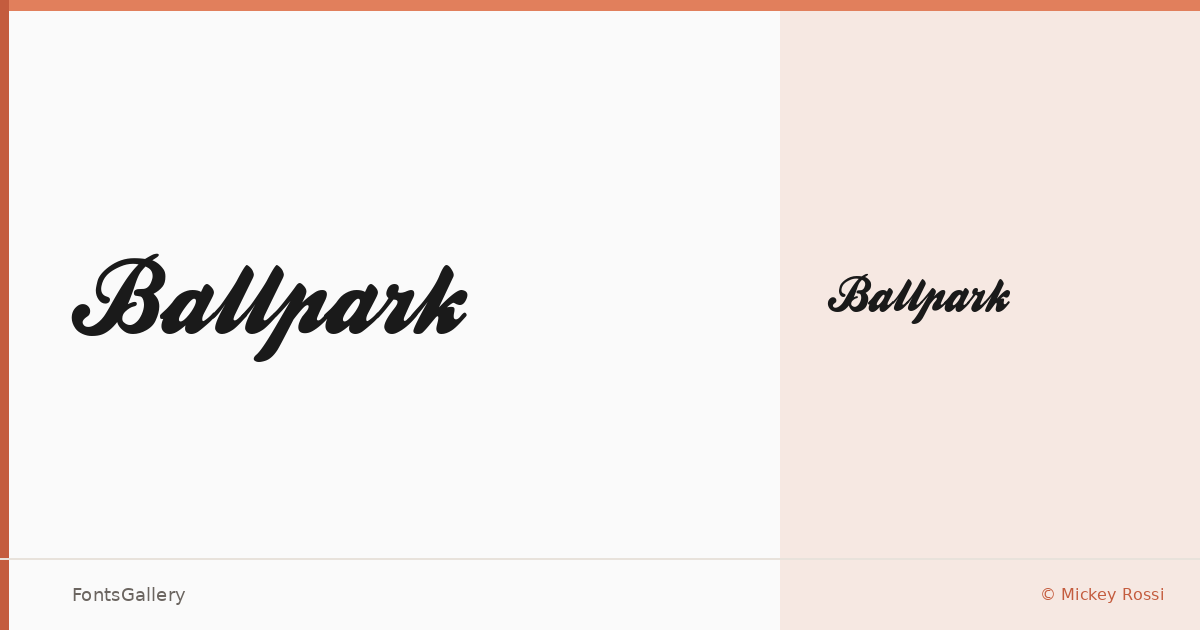 Ballpark font family banner