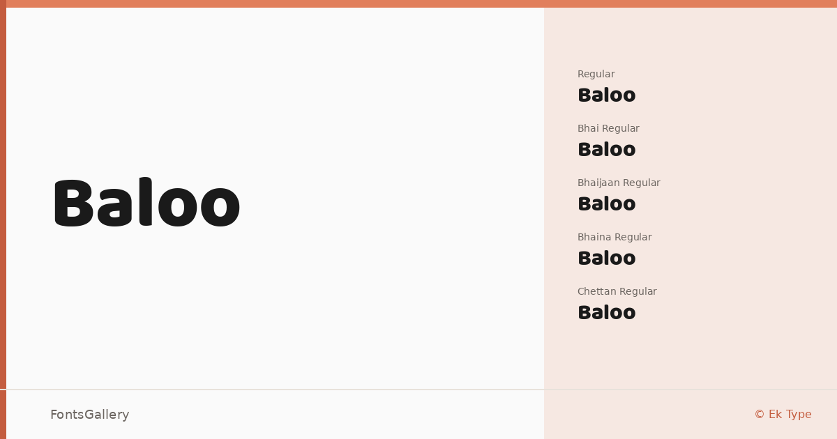 Baloo font family banner
