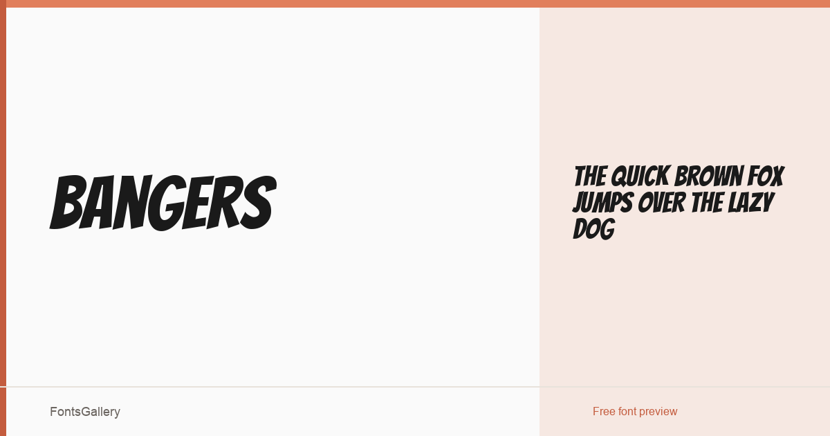 Bangers font family banner