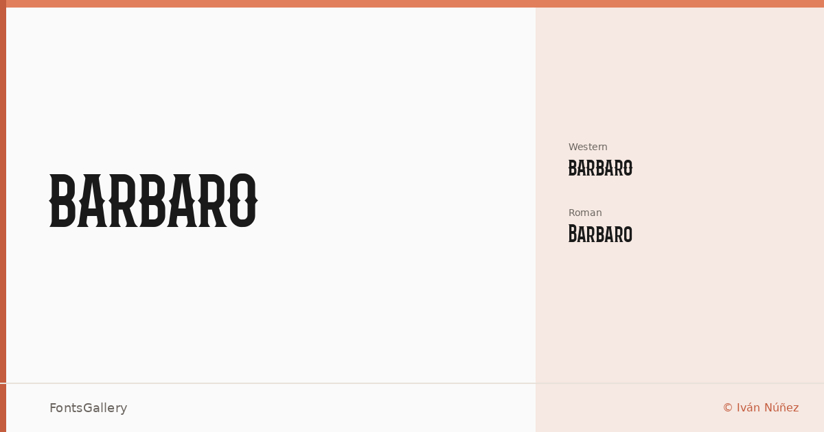 Barbaro font family banner