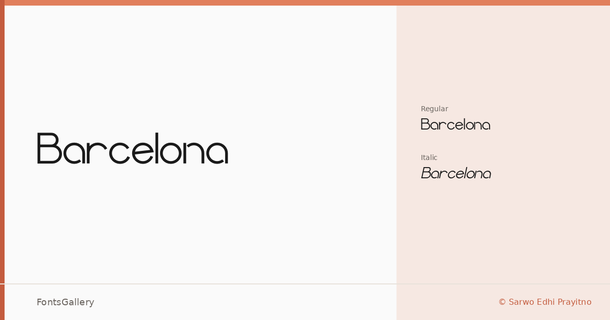 Barcelona font family banner