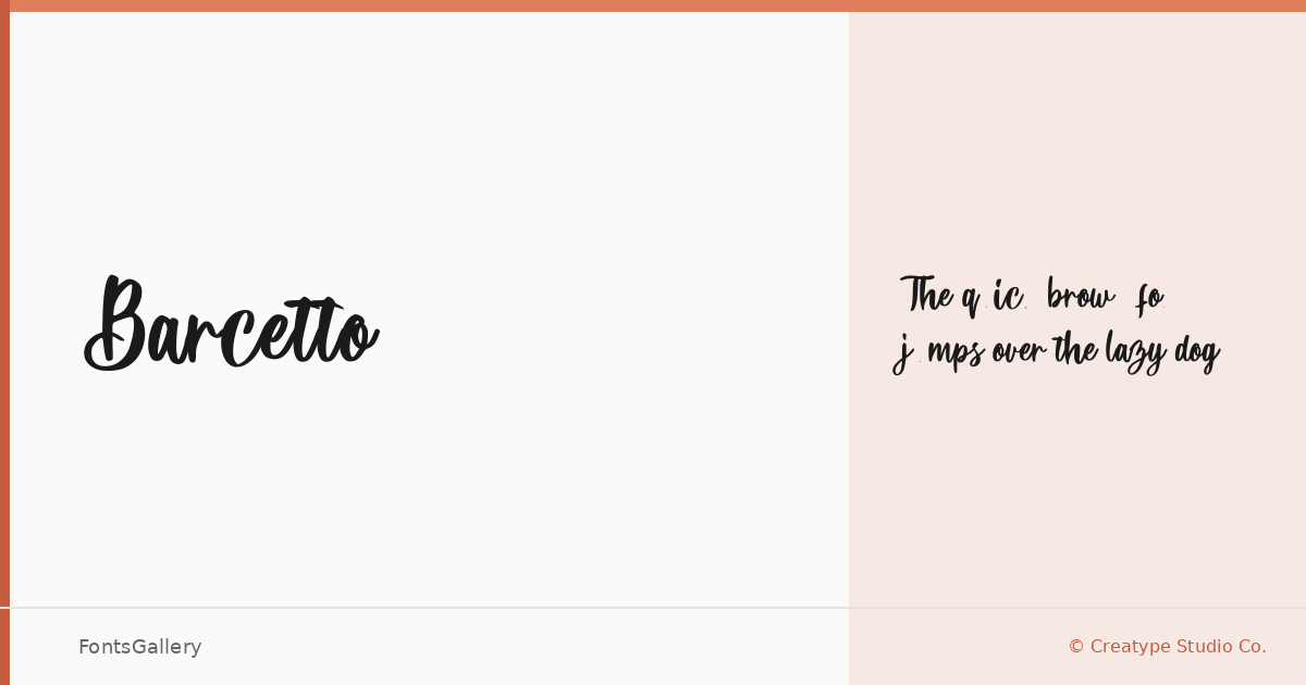 Barcetto font family banner