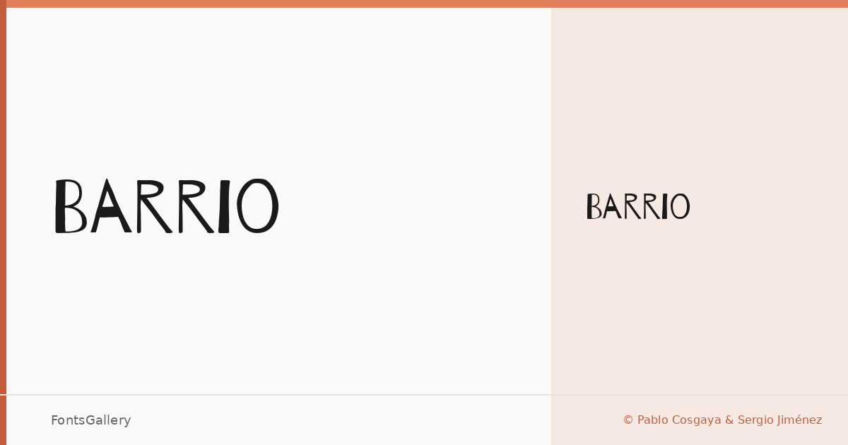 Barrio font family banner