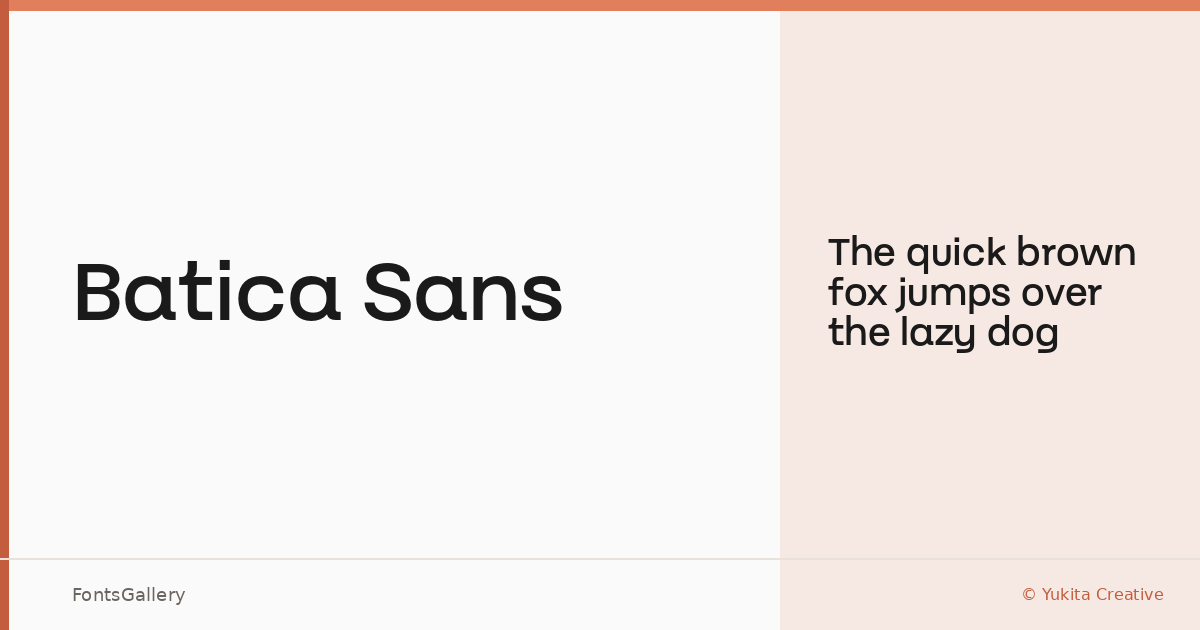 Batica Sans font family banner
