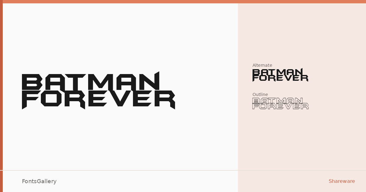 Batman Forever font family banner