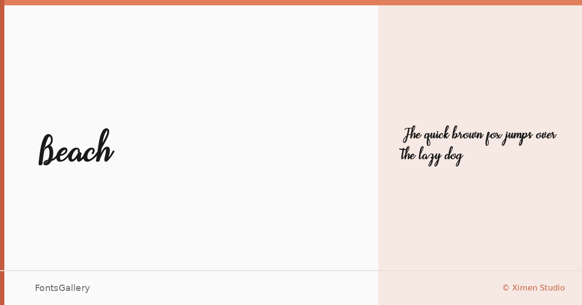 Beach font family banner