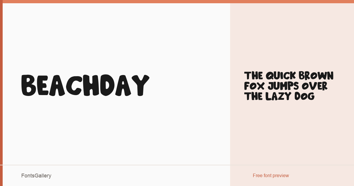 Beachday font family banner