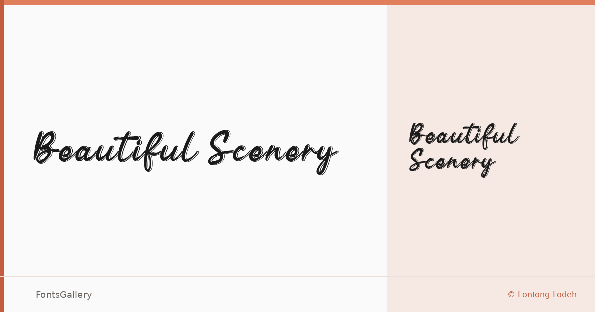 Beautiful Scenery font family banner