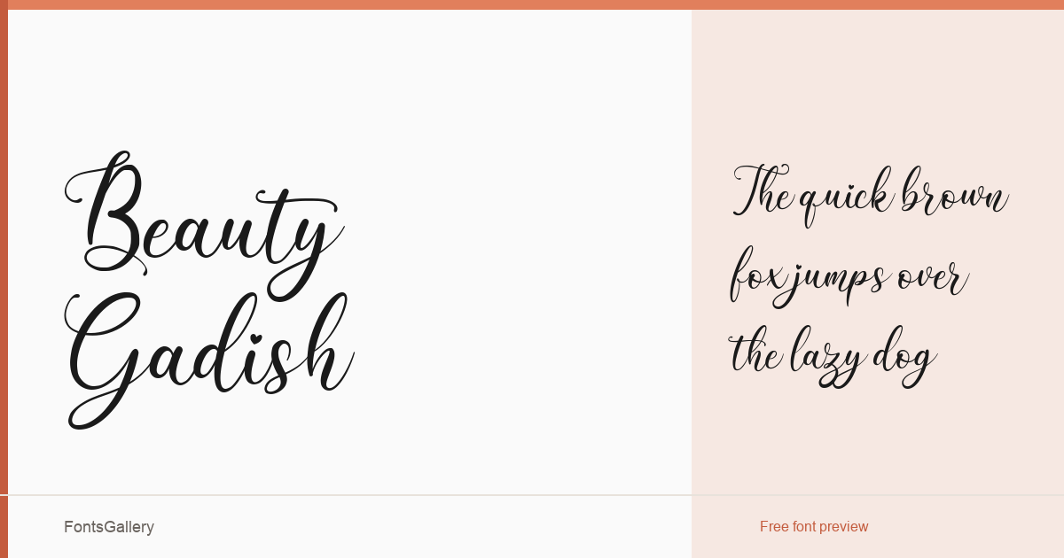 Beauty Gadish font family banner