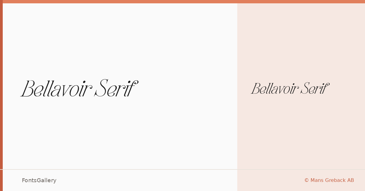 Bellavoir Serif font family banner