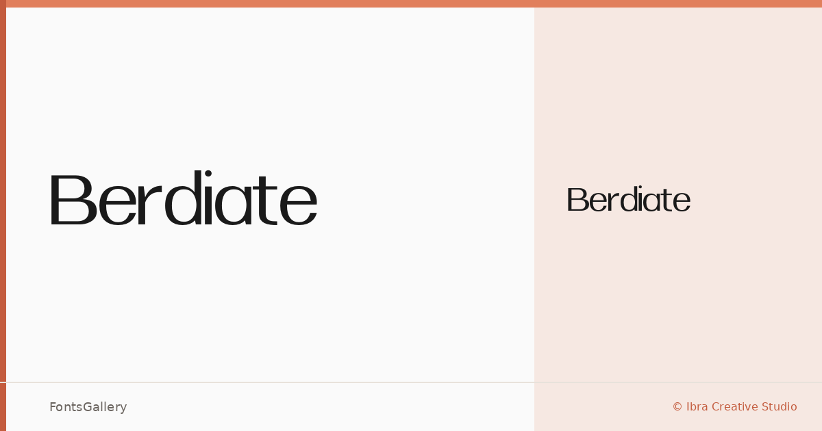 Berdiate font family banner