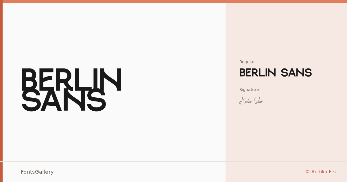 Berlin Sans font family banner
