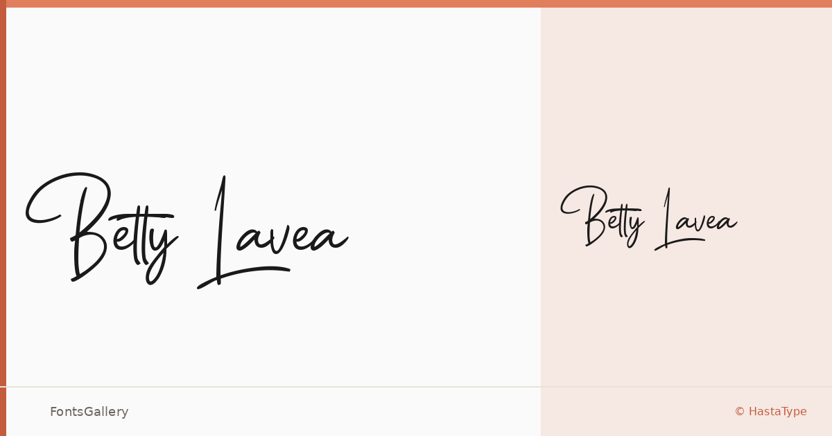 Betty Lavea font family banner