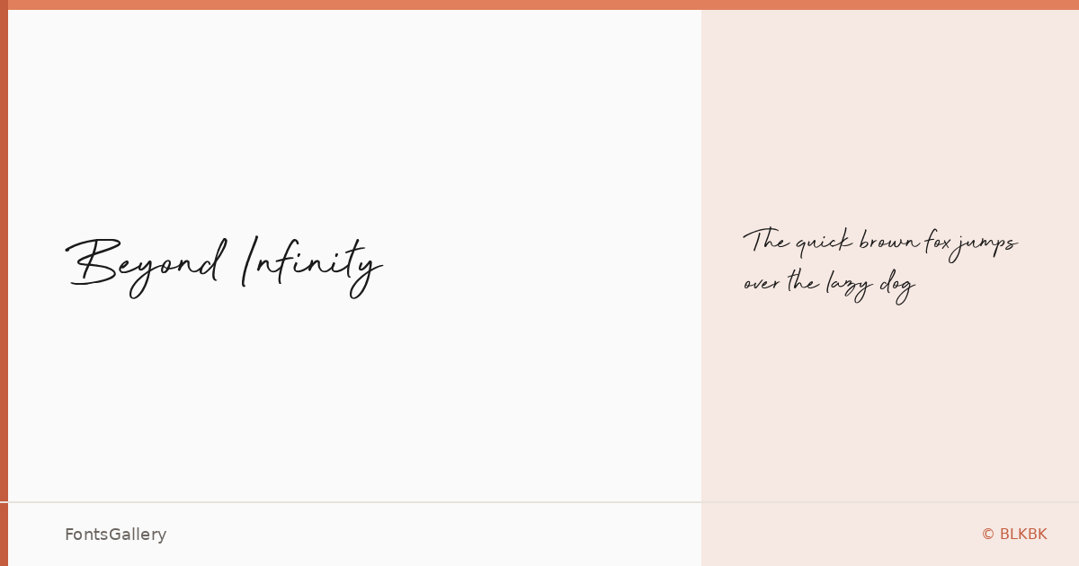 Beyond Infinity font family banner