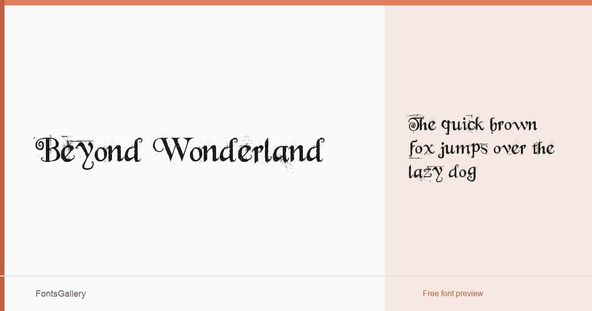 Beyond Wonderland font family banner