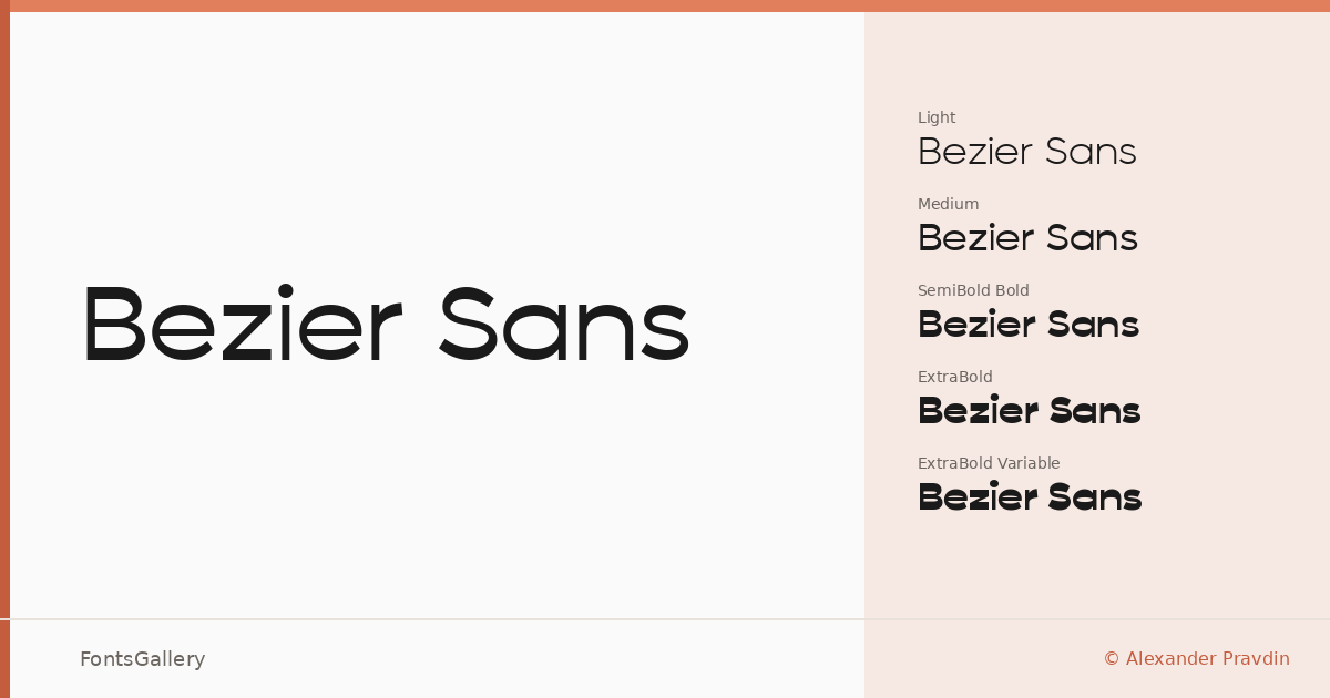 Bezier Sans font family banner