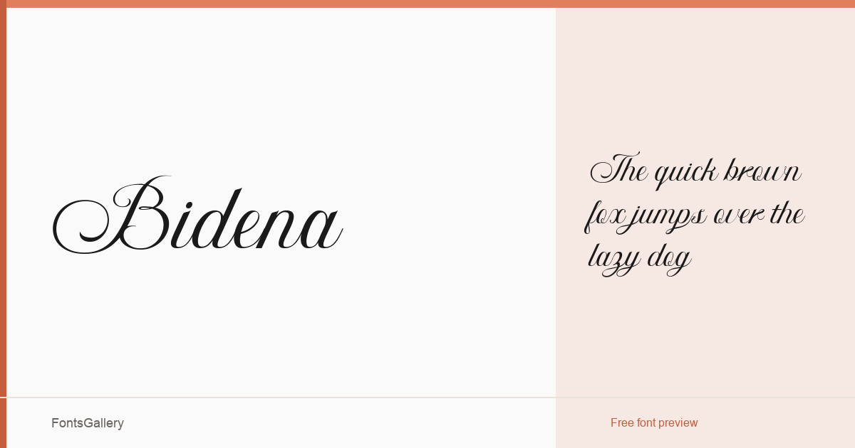 Bidena font family banner