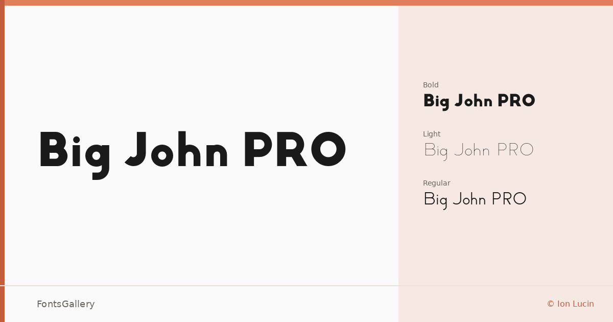 Big John PRO font family banner
