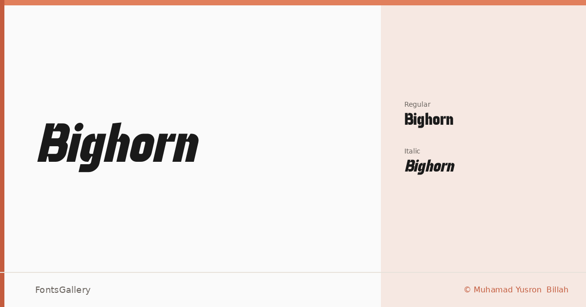 Bighorn font family banner