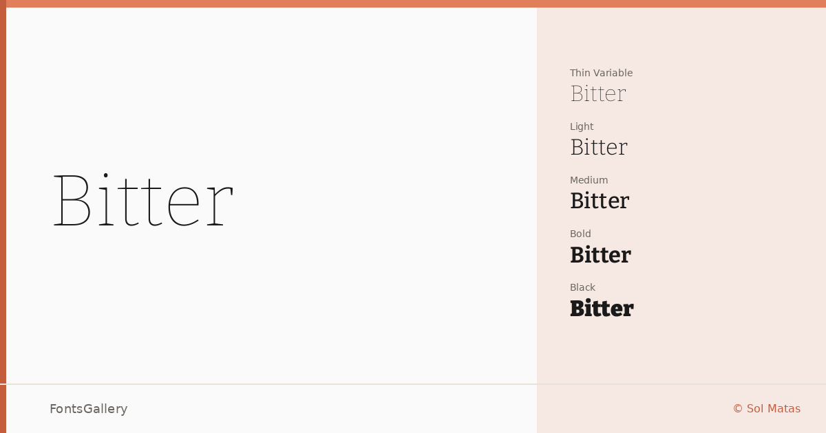 Bitter font family banner