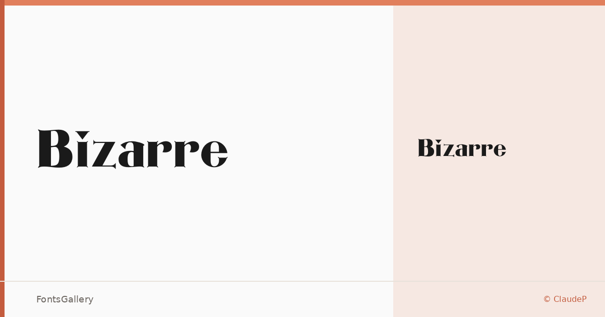 Bizarre font family banner