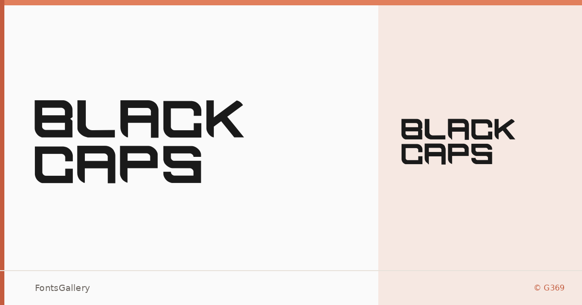 BLACK CAPS font family banner