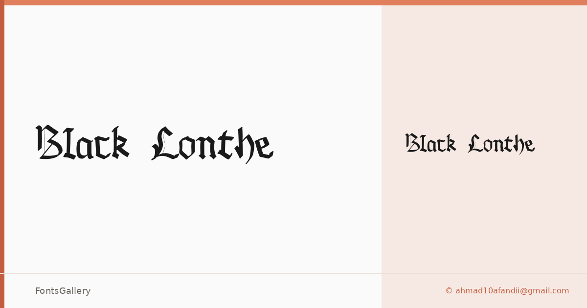 Black Lonthe font family banner