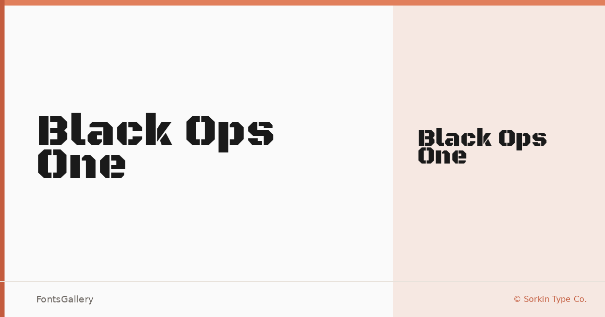 Black Ops One font family banner