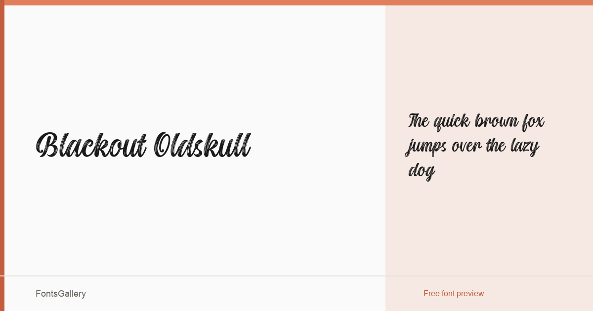 Blackout Oldskull font family banner