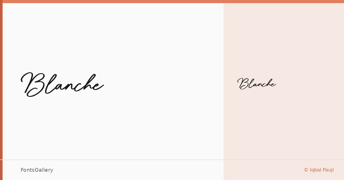 Blanche font family banner
