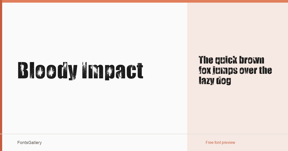 Bloody Impact font family banner