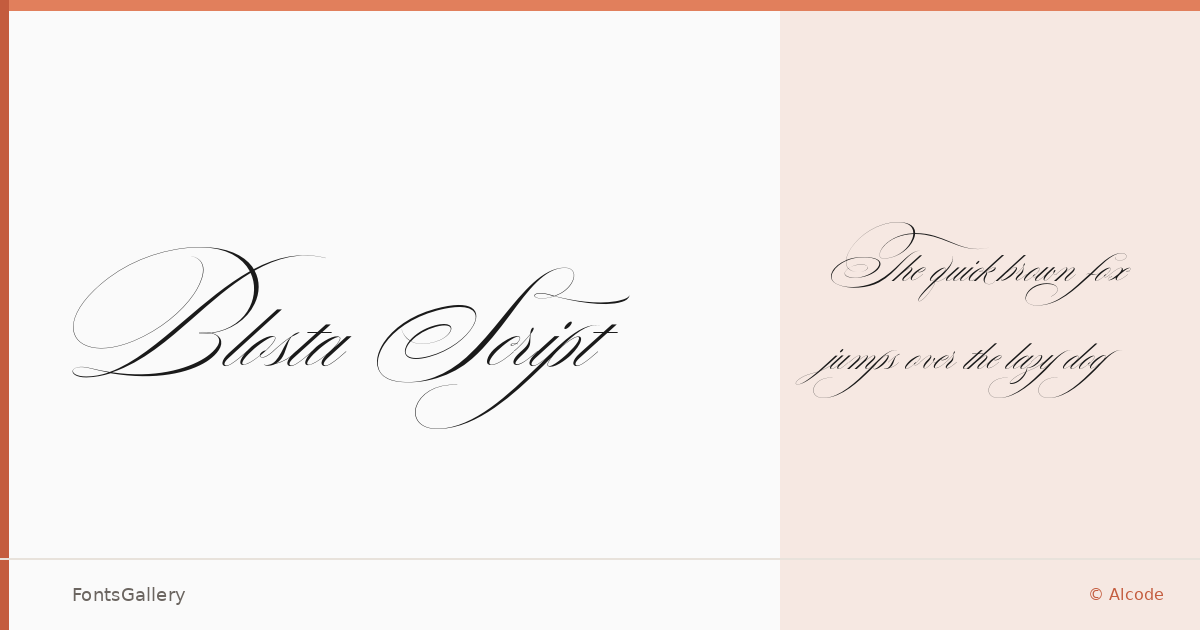 Blosta Script font family banner