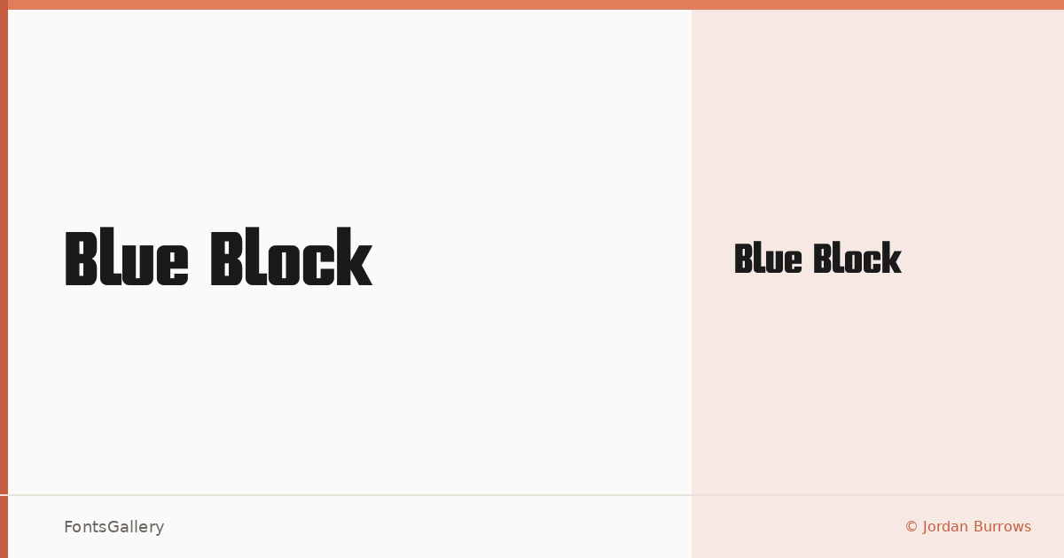 Blue Block font family banner